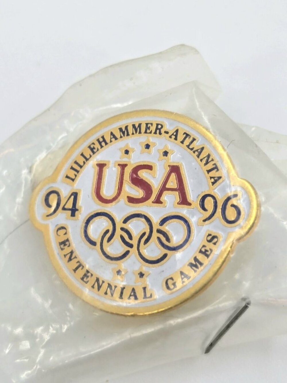 5 Olympic Lapel Pins Vintage 3 USA 1994-1996 Gold 1 USA 94-96 White 1 Kodak 1992 - Picture 7 of 8